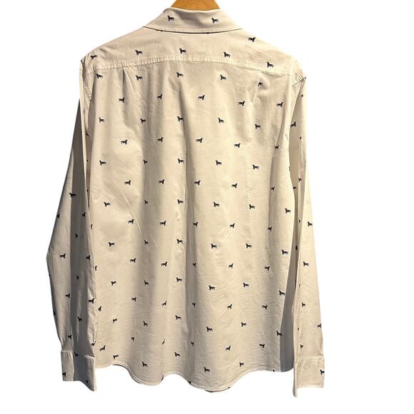 Goodfellow & Co Size Large Long Sleeved Shirt Weiner Dog Fun Office Work Date - Picture 2 of 5